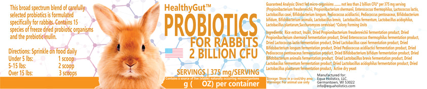 HealthyGut™ Probiotics for Rabbits – Equa Holistics